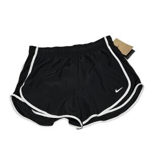 Nike Tempo Women's Mid Rise Running Shorts Black White Medium